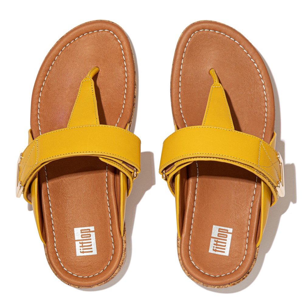 Fitflop Womens Sandals - Remi Adjustable Toe-post - Yellow - 789-FJLPTD
